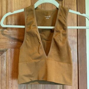 Urban Outfitters out from under deep v ribbed longline bralette top size small